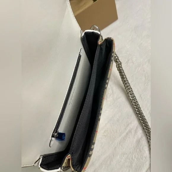 Like New Burberry Calfskin 1983 Knight Check Link Shoulder Bag - Picture 10 of 14